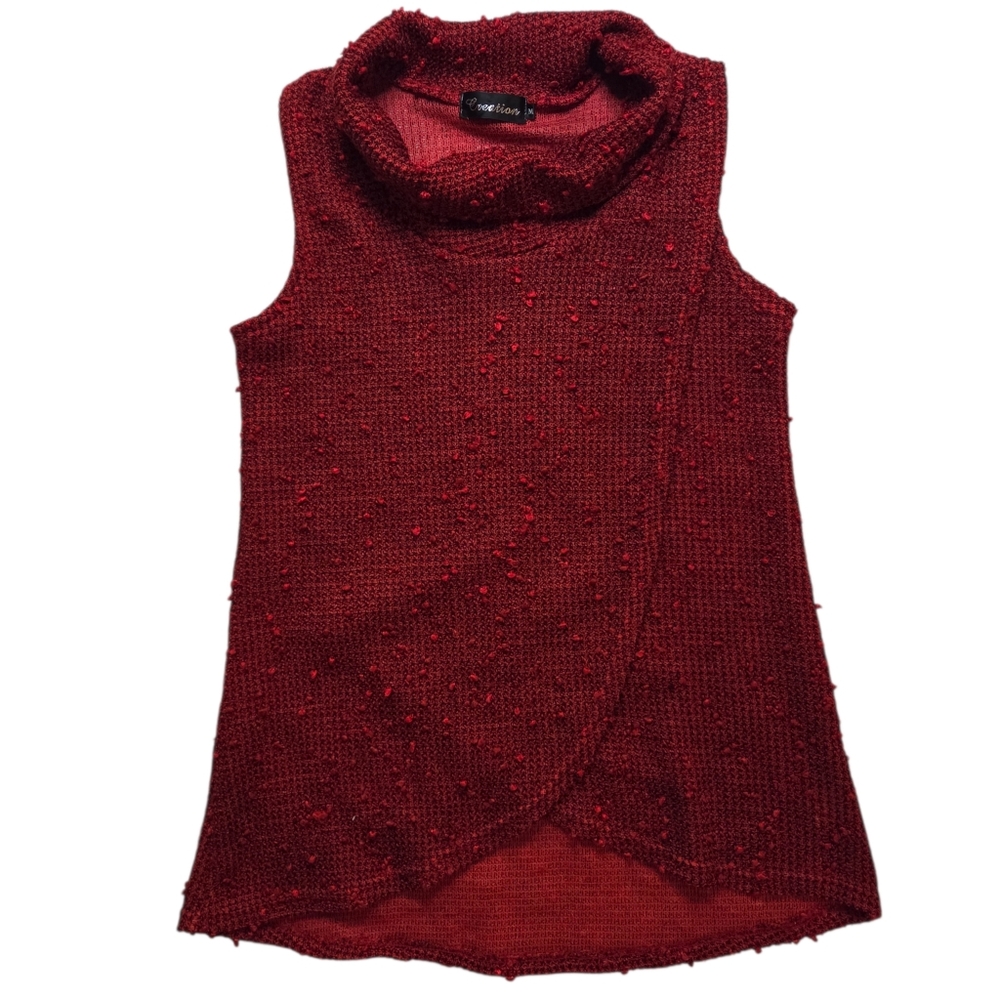 Creation Popcorn Knit Cowl Neck Sweater Tank 19in P2P Vintage